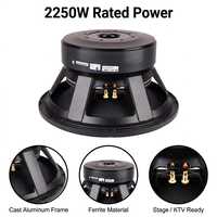 Subwoofer PA professionnel de 18 pouces, 2250W AES, 4500W de pointe, haut-parleur de scène haute puissance, bobine vocale de 150 mm, double aimant de 300 mm, coque métallique