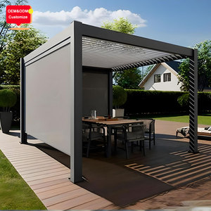 Bioclimatic Wall Mounted Pergola Louvers Custom Aluminum Motorised Pergola System to Cover a <strong>Terrace</strong> Area - Product Image 6