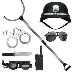Set Gioco di Ruolo da Poliziotto per Bambini, Gilet Tattico, Casco, Manette, Kit Walkie Talkie per Ragazzi e Ragazze, Regalo per Halloween e Giornata delle Carriere - Product Image 3