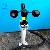 Sensor de Velocidad y Dirección del Viento, Anemómetro 0-45m/s 0-360° RS485 Salida 0-5V, Fibra de Carbono para Monitoreo Meteorológico