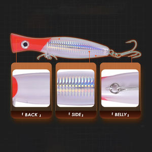 Leurre dur de pêche, leurre <span class=keywords><strong>popper</strong></span> flottant pour la pêche en eau salée, gros gibier, accessoires de pêche, leurre de pêche artificiel dur - Product Image 6