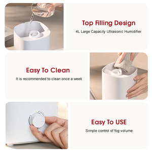 Nouveau design 4L capacité réservoir <span class=keywords><strong>d</strong></span>'eau blanche brumisateur manuel <span class=keywords><strong>humidificateur</strong></span> <span class=keywords><strong>d</strong></span>'<span class=keywords><strong>air</strong></span> à brume fraîche pour <span class=keywords><strong>chambre</strong></span> à coucher - Product Image 2