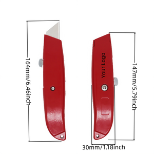 Retractable Metal <b>Knife</b> Set with Slide-<b>Lock</b> Mechanism and Bonus Blade Box for Office Supply Rooms, Packaging Stations - Product Image 3