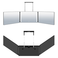 Miroir de barbier pliant et compact intelligent à 3 voies pour coiffure avec éclairage LED Miroirs de salon de coiffure