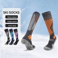 LINGTU 8208 Chaussettes en laine épaisses et chaudes pour femmes Chaussettes d'hiver chaudes pour ski en laine mérinos