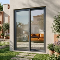 Porte coulissante et levante en alliage d'aluminium à commande électrique avec système de glissement à bouton-poussoir et rupture de pont thermique pour maison de retraite
