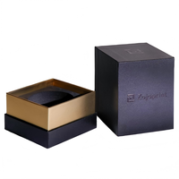 Boîtes rigides sur mesure avec couvercle et base pour l'emballage de parfums, d'aromathérapie et de bougies, avec finition gaufrée or noir à chaud