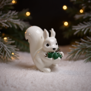 HOMERA Christmas Squirrel Figurine 24x14.5x23.5cm Plastic Matte Indoor Decoration Living Room Holiday Ornament - Product Image 2