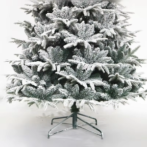 Southpeak Automatic Standing Flocked Plastic Christmas <b>Tree</b> Pre-Lit with Warm White <b>LED</b> <b>Lights</b> Snow Mixed Remote Control - Product Image 4