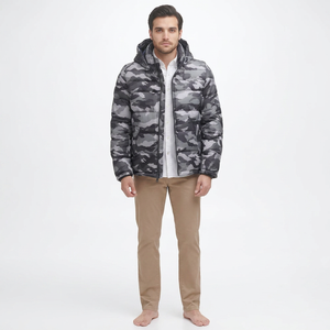 Chaqueta Acolchada de Alta Calidad para Hombre, Material Transpirable Personalizado con Logotipo, Talla XL, Capucha con Detalle Luminoso para Invierno - Product Image 1