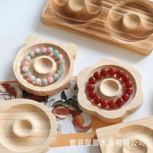 Bandeja de madera con cuentas, madera maciza, para exhibir y guardar joyas, pulseras y collares - Product Image 2