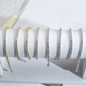 Pulsera de Joyería Personalizada MSB-505 de 17 cm, Oro Blanco de 14K/18K, Diamante de Laboratorio CVD HPHT de 2.5 mm - Product Image 5