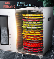 Déshydrateur alimentaire rotatif, 16 plateaux en acier inoxydable, séchoir à fruits, déshydrateur d'aliments pour fruits