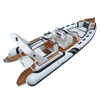 Bateau de pêche électrique gonflable à coque rigide Hypalon de 7 m de long, fabriqué en Chine, avec moteur hors-bord, PVC durable, capacité de 12 personnes