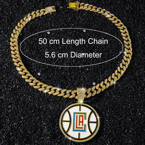2026 Hot Selling Popular Design Hiphop Style Geometric <b>Basketball</b> Pendant Necklace Men's Alloy Necklace Trendy Jewelry Wholesale - Product Image 5