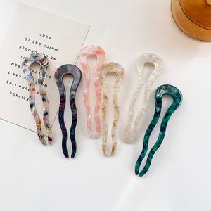 奇格农乌布包子风格豹纹龟发针叉配件波浪形法国醋酸纤维素U型剪毛棒 - Product Image 3