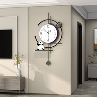 Kreative nordische moderne Design Wanduhr für Wohnzimmer abstrakte Muster Single Face Eisen/Metall Nadel Display Home Decor