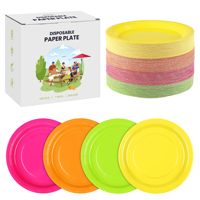 Assiettes jetables en vrac de 7 pouces, dégradé vert, assiettes rondes résistantes, fournitures pour desserts, fournitures pour fêtes d'anniversaire, mariages