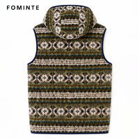 Gilet polaire pour femme, imprimé aztèque vintage, en polaire polaire épaisse, chaud pour l'hiver, avec capuche en sherpa, gilet de mode, en stock