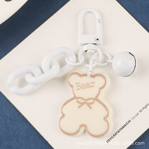 Colgante de campana de oso acrílico creativo, cadena de anillo abierto desmontable, llavero de coche, accesorio de decoración - Product Image 6