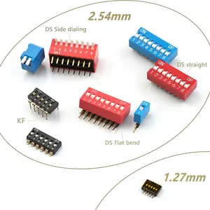 Dip Switch Smd 2.54 1.27 Pitch 127mm Smt Dial Switch 1-12 Pin Position 1.27mm 2.54mm Dip Switches