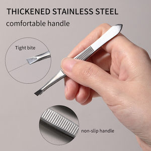 <span class=keywords><strong>Pinza</strong></span> para <span class=keywords><strong>Cejas</strong></span> Profesional de Acero Inoxidable LMLTOP 2 en 1 con Punta Plana Inclinada A205, Reutilizable, para Depilación Facial - Product Image 3