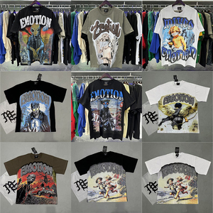 <span class=keywords><strong>T</strong></span>-<span class=keywords><strong>shirt</strong></span> Homme Y2K Oversize Streetwear en Coton de Haute Qualité avec Strass et Motifs Graphiques – Collection Designer Mixed Emotion – Vente en Gros - Product Image 3