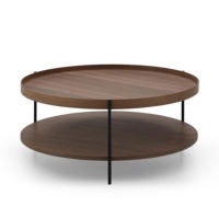 Unité créative marron salon avec table à thé nuage irrégulier de style ferme en table basse moderne en bois