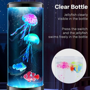 Lámpara de Medusas Eléctrica de Fantasía en Oferta, Redonda con 16 Colores Cambiantes, Luz Ambiental Relajante, Lámpara de Lava LED con Acuario de Medusas - Product Image 5