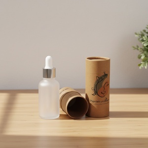 Manufacturer Cylinder Kraft Paper Tubes Packaging Custom Logo Design for Cosmetic Essence <b>Bottle</b> - Product Image 1