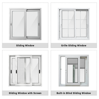 Ventanas de Vidrio Fijas con Rejillas Decorativas de Seguridad, Diseño de Vidrio Templado, Ventana Corredera de UPVC