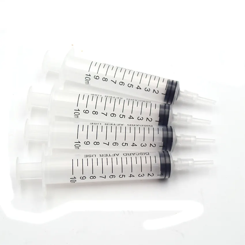 10ml/pc syringes with plastic needle use for canon epson brother ricoh refillable ink cartridge and cleaning tools for printers