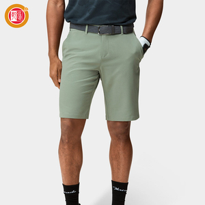 Shorts de golf athlétiques pour hommes personnalisés, 95% polyester, 5% élasthanne, vert, coupe ajustée, doux, extensible, tissé, uni, décontracté, écologique, en toile - Product Image 1