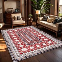 Waschbarer Luxus-Bodenteppich Kristallvelours Wohnzimmerteppich Rutschfest Geometrisches Muster Moderner Stil