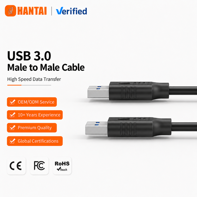 Durable USB 3.0 Male Male Cable 5Gbps Superspeed Nylon 3A Fast Charging Pure Copper Conductor for Cameras DVD Players Hubs