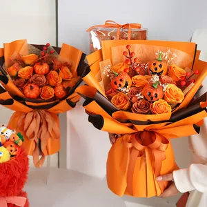 Halloween nueva decoración de vacaciones flor regalos promocionales calabazas encantos con flor