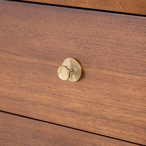 Mid Century Modern Nightstand <b>Walnut</b> Finish <b>Drawer</b> Storage Bedroom Furniture Gold Capped Legs - Product Image 4