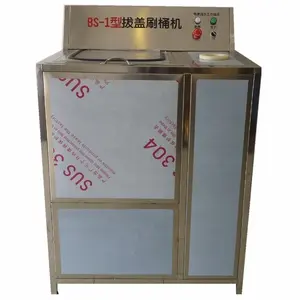 Semi-auto 5 gallon barrel inside and outside brushing cleaning and decapping machine