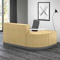 Bureaux de réception modernes en forme de L en bois écologiques pour salon de beauté, salle de sport, bureau et hôtel à usage commercial