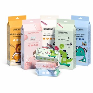 Mini Salviette Umidificate per Neonati, Confezione da 8 Pezzi, Motivo Animali Cartoon, per Pulizia Mani e Bocca <span class=keywords><strong>di</strong></span> Neonati e Bambini, Portatili, Estraibili, Per Tutte le Stagioni - Product Image 1
