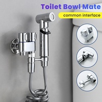 Ensemble de pistolet de pulvérisation pour bidet haute pression avec vanne inverseur bidirectionnelle, pulvérisateur de toilette mural portatif en acier inoxydable avec noyau de valve en céramique