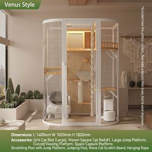 Villa Moderna <span class=keywords><strong>para</strong></span> Gatos de Interior, Mueble de Lujo de Madera Sólida con Gran Espacio, Vidrio Templado y Múltiples Niveles <span class=keywords><strong>para</strong></span> Gatos Grandes, Uso Doméstico - Product Image 4