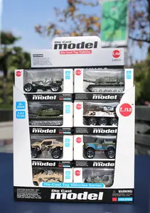 Venta al por mayor Niños Die Cast Vehicles 1/64 Escala Diecast Tank Model Sets Miniatura Militar Vehicles Set para Niños