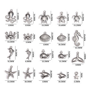 Wholesale 18K Gold Beach Mermaid Fish Shell Starfish Dolphin Turtle Pendant Stainless Steel Pendants <strong>Charms</strong> for Jewelry Making - Product Image 1