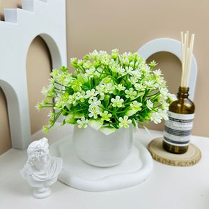 Fleurs artificielles de la collection Fuyu, plantes en pot en plastique de type Gypsophile pour la décoration intérieure, balcon, table basse - Product Image 2