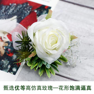 عرس حفلة موسيقية العريس الصدر العروس تاج الزهور التيجان بوهيمية الشعر المعصم زهرة اصطناعية - Product Image 5