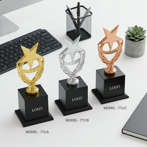 Excelente Opción para Ceremonias de Entrega de Premios - Trofeo de Metal Fundido a Presión Portátil con Grabado Láser e Impresión UV, Regalo POOJA - Product Image 1