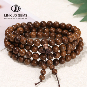 נשים jd גברים 108 תפילת עץ חרוזים מדיטציה mala ma מרגלות תכשיטים bijoux טבעי זהוב sandalwood - Product Image 1