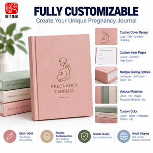 Custom OEM Hardcover Pregnancy Journal Printing Manufacturer with <b>Linen</b> Textured Cover Gold Foil Stamping for Expecting Mothers - Product Image 3