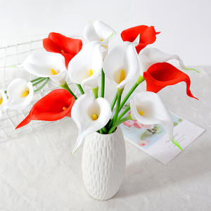 Wholesale Pu Simulation Flower Feel <strong>Call</strong> Lily Wedding Holding Flower Home Decoration Artificial <strong>Call</strong> Lily Flowers -White Purple - Product Image 2